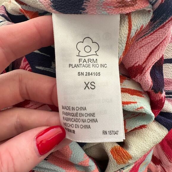 Farm Rio Womens Multicolor Ikat-Print Mini Wrap Dress Size XS - Picture 9 of 13